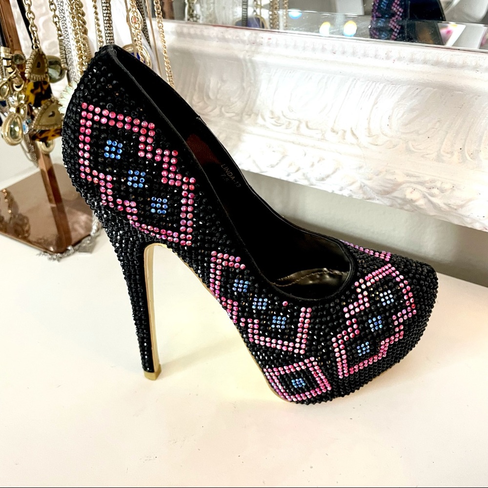 Mascotte Linda beaded platform pumps